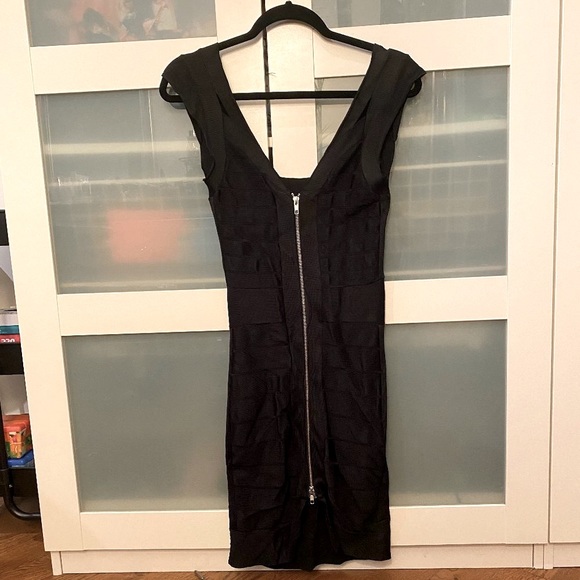 French Connection Zip Up Bandage Dress With Cutout - Picture 1 of 6